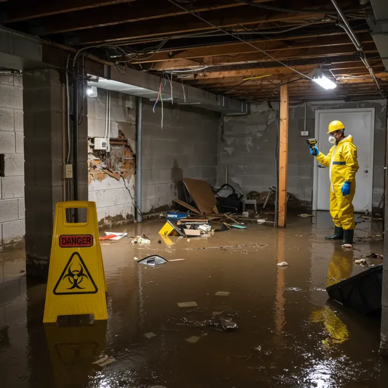 Flooded Basement Electrical Hazard in Coral Hills, MD Property