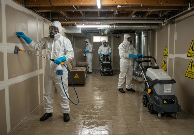 Basement Moisture Removal and Structural Drying process in Coral Hills, MD